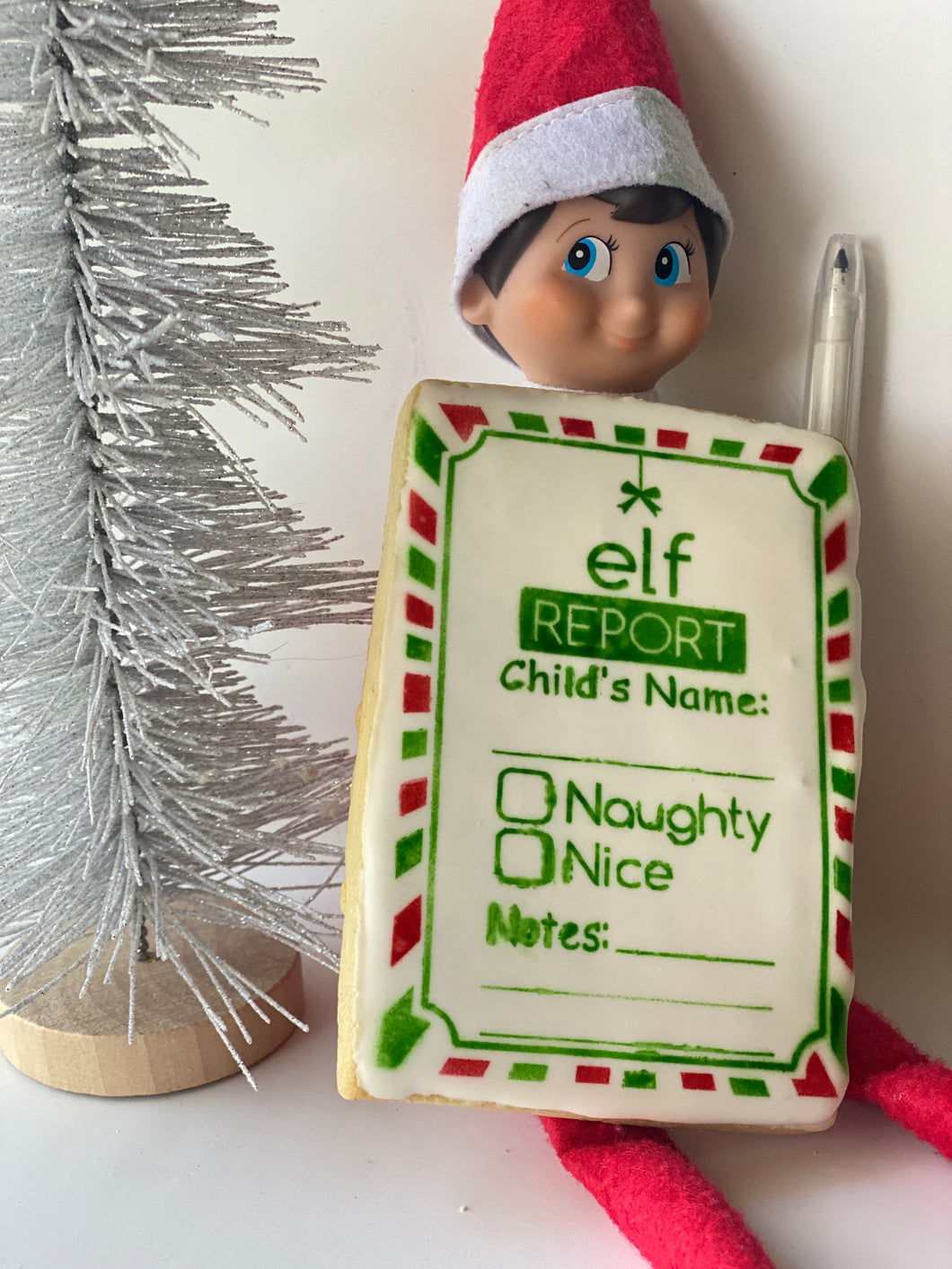 Elf Report Cookie - Kids been Naughty or Nice